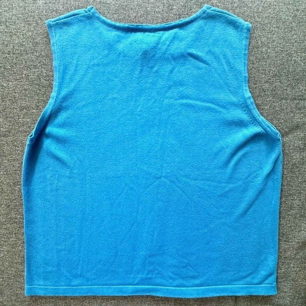 Lilly Pulitzer Women’s cotton turquoise knit sleeveless cropped tank top XL